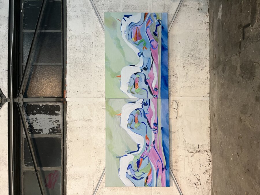 White Floyd from the installation view of "A-Shame", Klasse Abts 250 Jubilee Exhibition, Kunst im Hafen, Düsseldorf